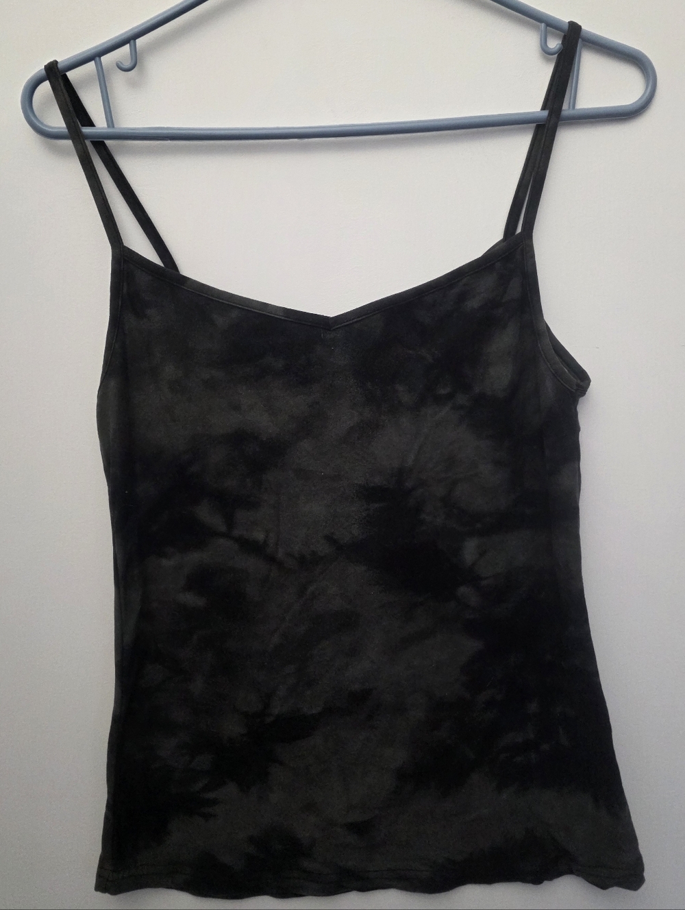 Black Tie Dye - Reversible Cami Tank Top - V or Scoop Neck w/ Spaghetti Strap
